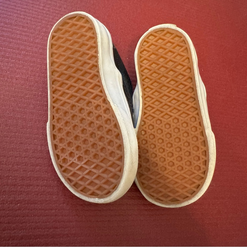 Vans Off The Wall Slip On Kids Black Shoes Size Toddler 5 Faux‎ Leather - Picture 6 of 6